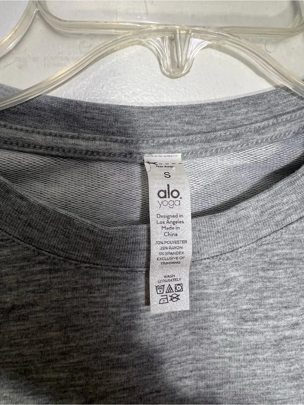 Alo Yoga Womens Short Sleeve Dreamy Crop Top - Dove Heather Grey size S